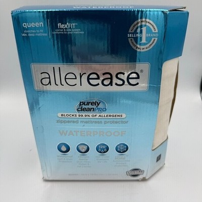 Allerease Purely Clean Pro Queen Zippered Mattress Protector Waterproof Allergen