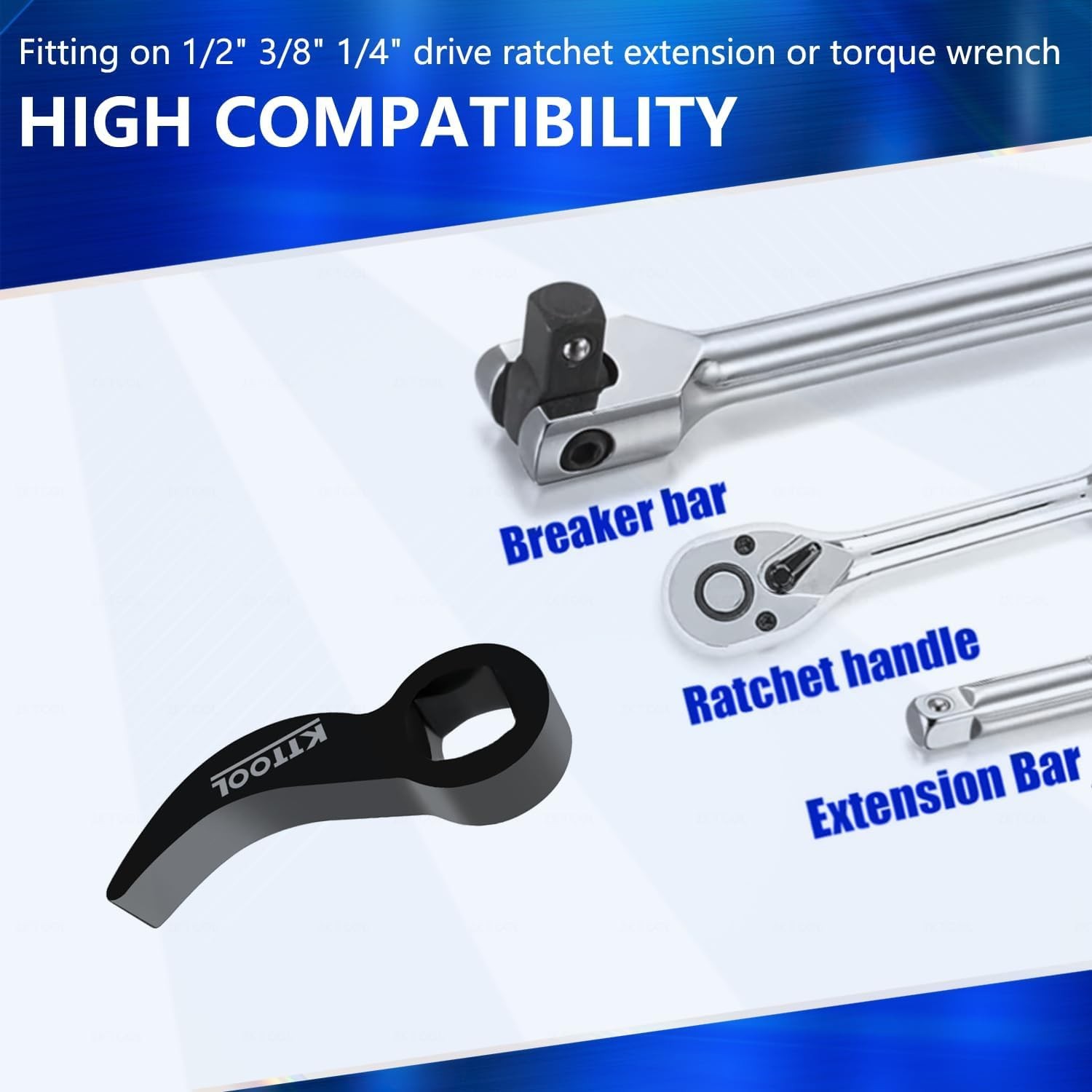 6 Pcs Pry Bar Wrench Adaptor Head Set, Crowbar Adapter Head Tool, Half Shaft ...