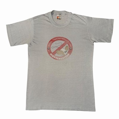 Vintage 80s Polytel Computer Products Corp Mousebusters T Shirt Mens Medium FLAW