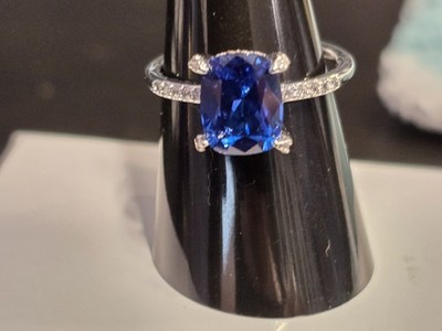 Bomb Party Sz 9 Meant To Be Mine RG85039 LC Aqua blue spinel Rhodium Plating 