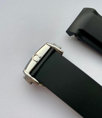 20mm Premium Black Rubber Strap For Omega Planet Ocean Watches