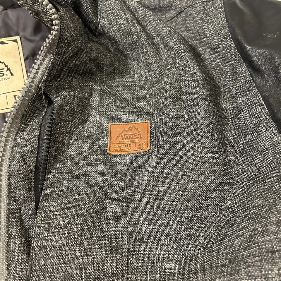 Chaqueta de esquí grande para hombre VANS abrigo de snowboard con capucha imitación cuero vintage Foto 4 de 4