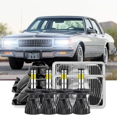 4PCS 4x6'' inch LED Headlights Hi/Lo Beam H4 For Chevrolet Monte Carlo 1980-1988+
