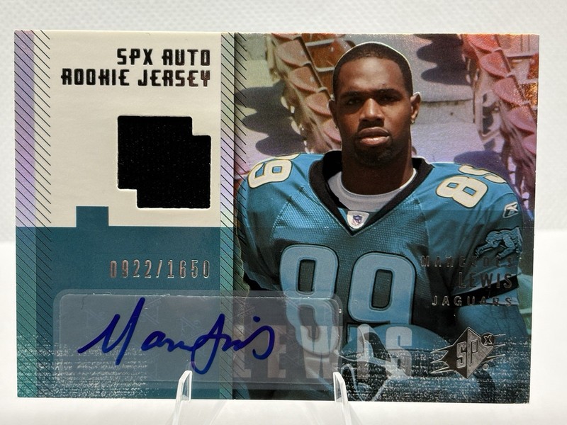 2006 SPX Auto Rookie Jersey Marcedes Lewis Game Worn Patch #'d /1650 Jaguars