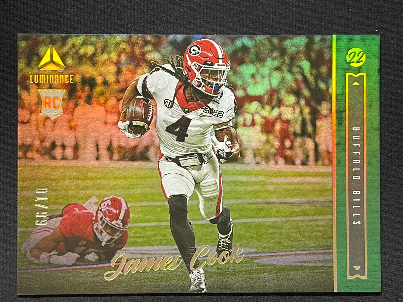 2022 Panini Luminance Rookie GREEN FOIL #181 James Cook 01/99 Bills YT92