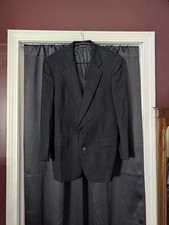 CHRISTIAN DIOR Navy Blue Plaid Mens Sport Coat Blazer Jacket MiUSA 41R