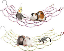 2 Pack Hanging Rat Rope Net, Bird Swing Toy, Parrot Climbing Ladder Bridge for S