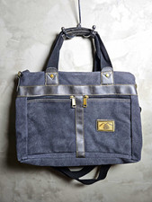 Gray Canvas Shoulder/Messenger Laptop/Book Bag w/ Adjustable Strap Fits 13-14 in