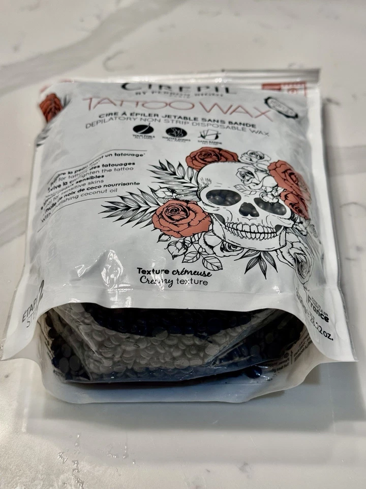Cera para tatuaje Cirépil 800 g (28,22 oz) - Bolsa sellada - Hecha en Francia - Cuentas de cera dura Foto 3 de 3