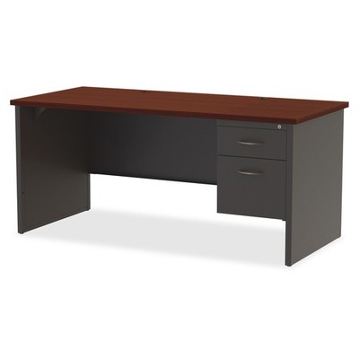 Lorell LLR79146 Mahogany Laminate Pedestal Desk 66''x30''