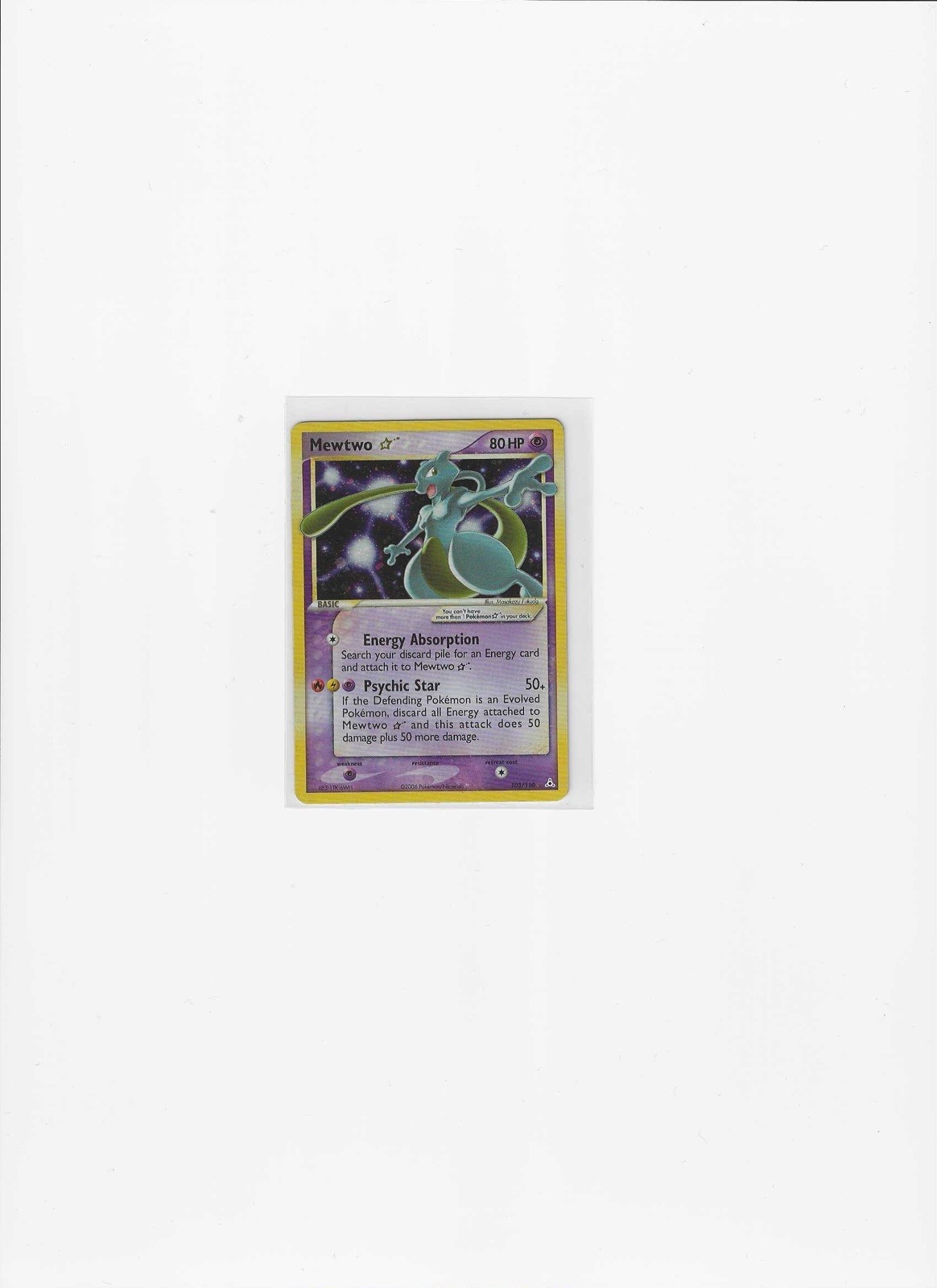 2006 POKEMON EX HOLON PHANTOMS GOLD STAR #103 MEWTWO HOLO view 6