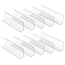 10pcs Short Shelf Dividers Plastic Closet Shelf Divider Clear L Shape Shelves...