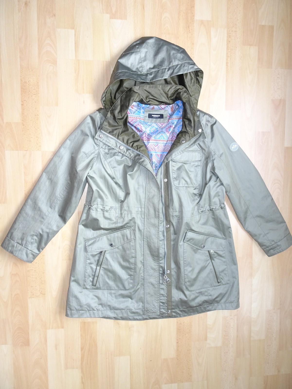 Walbusch Aquastop Damen Funktions Jacke Gr 46 Lindgrün Kapuze Taschen NEU