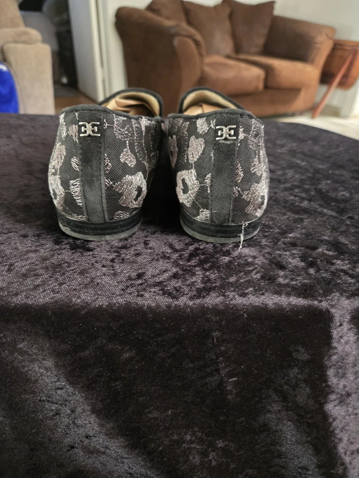 Mocassim Sam Eddelson Feminino Jotdy Preto Metálico Tamanho 7 1/2 - Imagem 2 de 2