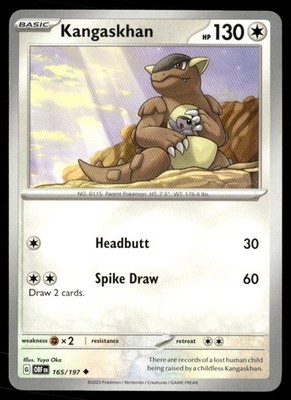 Kangaskhan Obsidian Flames 165/197 Uncommon Pokemon Near Mint