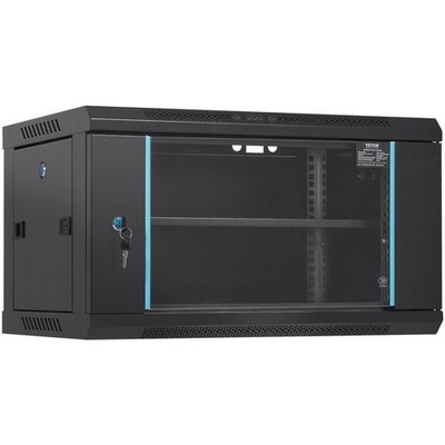 6U High-Capacity Server Cabinet 15.5in Deep 200lb Load Ventilation Holes