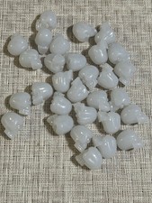 30 Pcs White Plastic Skull Ornament Head Crafts Miniature Halloween Figurine