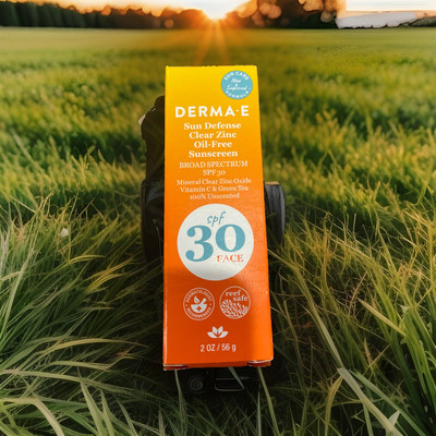 Derma-E Sun Defense Clear Zinc Oil Free Sunscreen SPF 30 Face 2 oz Exp 03/24