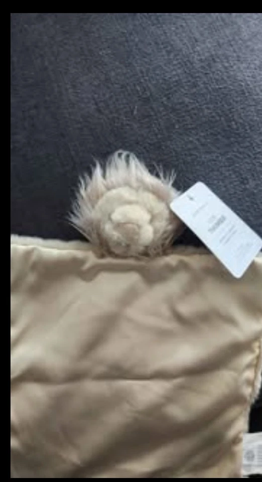 Pottery Barn Baby Nursery Lion Thumbie Blanket Lovey Baby Taupe Brown #9972Q - Image 2 of 4