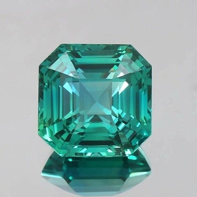 Flawless Green Sapphire Asscher Cut 10 Ct Natural Loose EGL Certified Gemstone