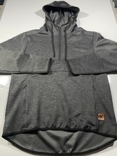 Mens Gray Heather Sweatshirt 1/4 Zip Pullover Hoodie Size Medium