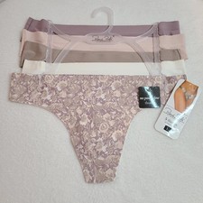 Rene Rofe 5pk Seamless No-show Thong Panties Size Lg