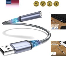 USB to Audio Jack Adapter, External Sound Card Jack Audio Adapter, USB-A to 3...