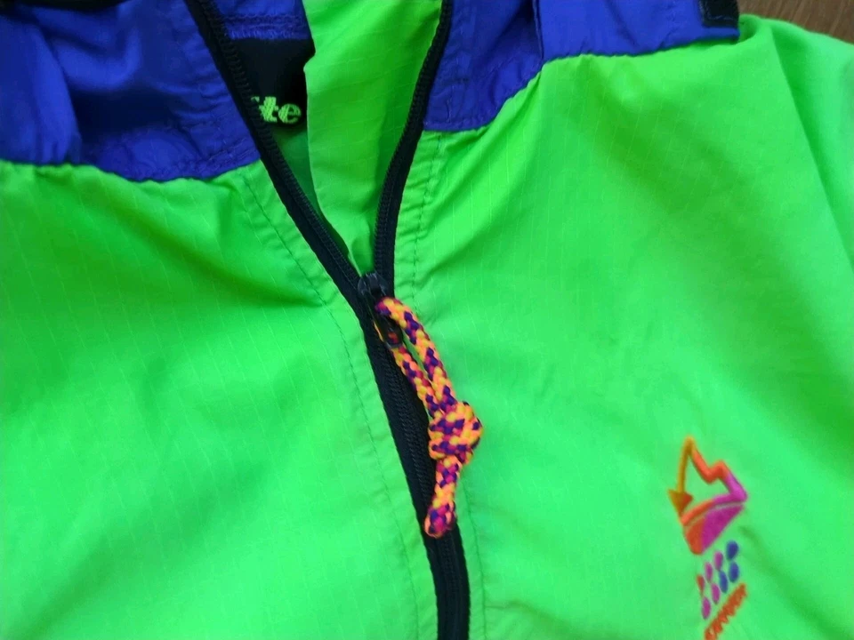 Pullover vintage Karrimor Elite Vector Pertex talla mediana verde neón/azul Foto 2 de 4