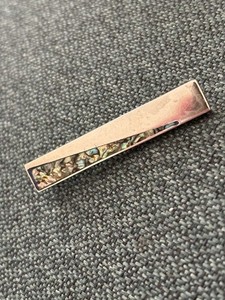 Vintage Taxco Sterling Silver Abalone Tie Bar Clip Mexico