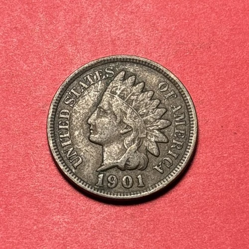(1) Beautiful Antique 1901-P Indian Head Cent/Penny VF-VERY FINE NICE DETAIL