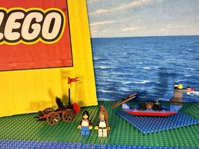 LEGO Castle Black Knights 1547 1971 Battering Ram And Boat Incomplete