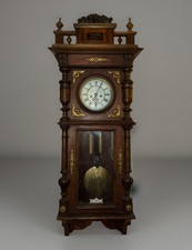 Antique 2 Weight Vienna Regulator Wall Clock- Ornate Baroque Case- Gustav Becker