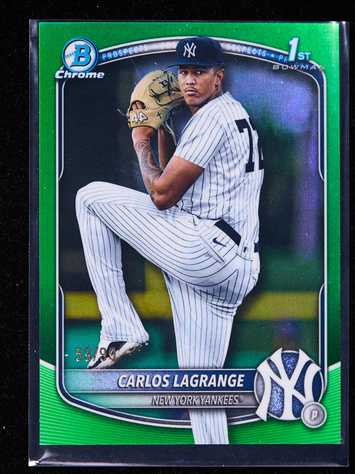 Carlos Lagrange 2025 Bowman Chrome Prospects 1st Green Refractor 59/99 [hs16