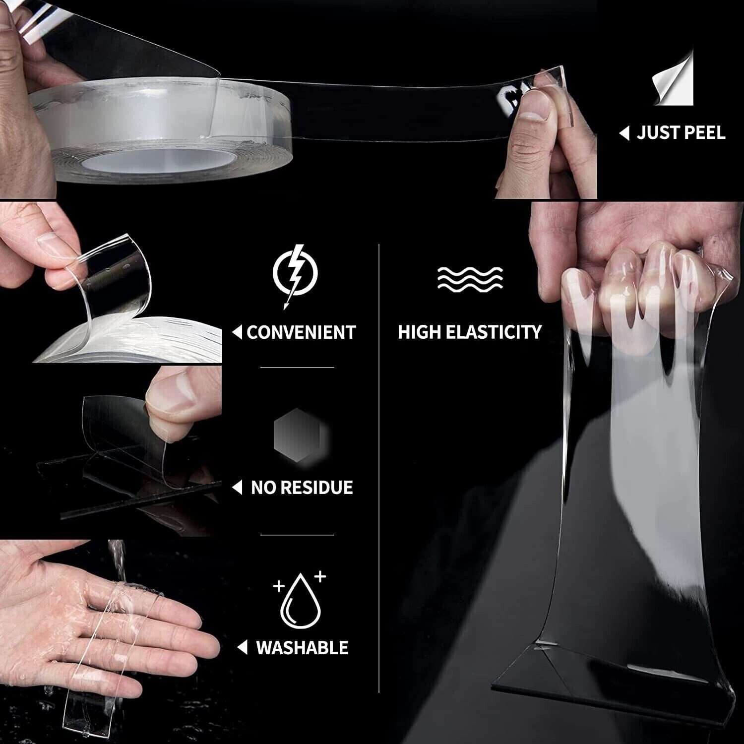 Nano Double Sided Tape Heavy Duty, Multipurpose Removable Mounting Adhesive Grip