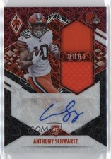 2021 Panini Phoenix RPS Rookie Dual Jersey Lazer Anthony Schwartz Auto 0z0v
