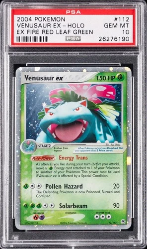 2004 POKEMON EX FIRE RED & LEAF GREEN #112 VENUSAUR EX-HOLO PSA 10