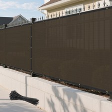 4ft Brown Outdoor Privacy Fence Screen 95% Block Windscreen Mesh Cover Garden
