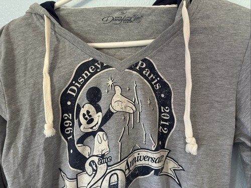 Felpa Pullover Disney Topolino Parigi Francia Grigio Taglia Xl con Cappuccio - Foto 9 di 11