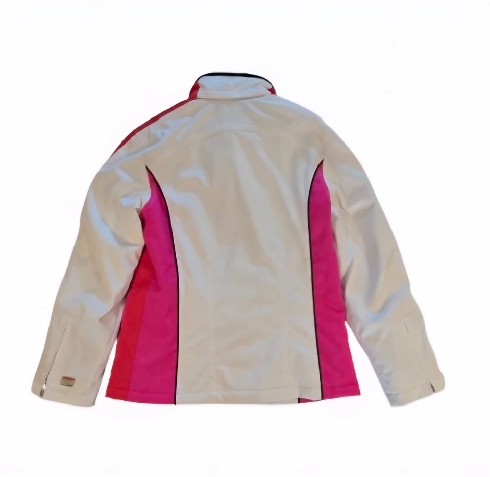 Abrigo de esquí aislante Spyder para mujer talla 10 blanco rosa Thinsulate invierno nieve Foto 2 de 4