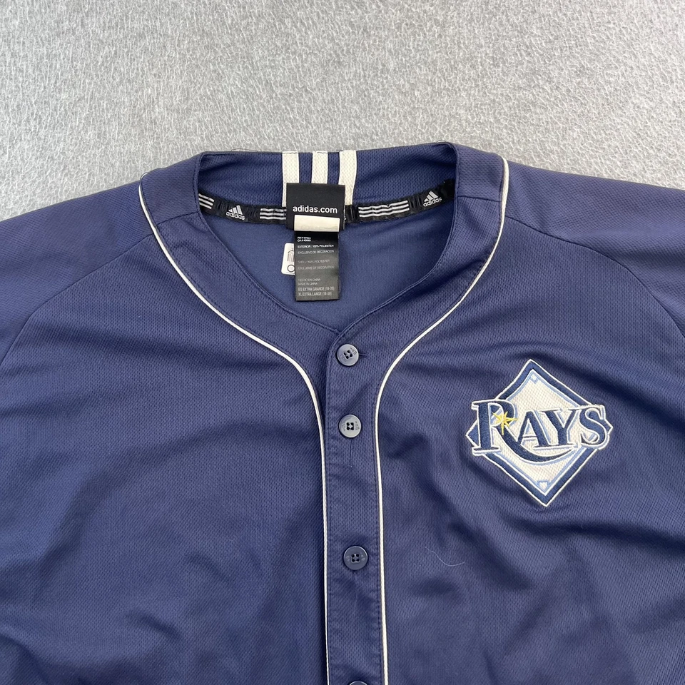 Tampa Bay Rays Jersey Shirt Youth XL Blue MLB Baseball Adidas Button Up Boys - Image 4 of 4