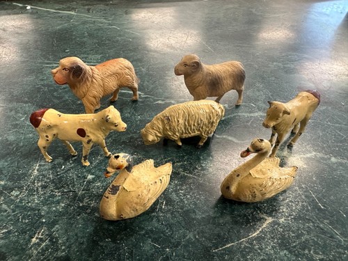 Lot of 5 Vintage Cast Lead Farm Animals
