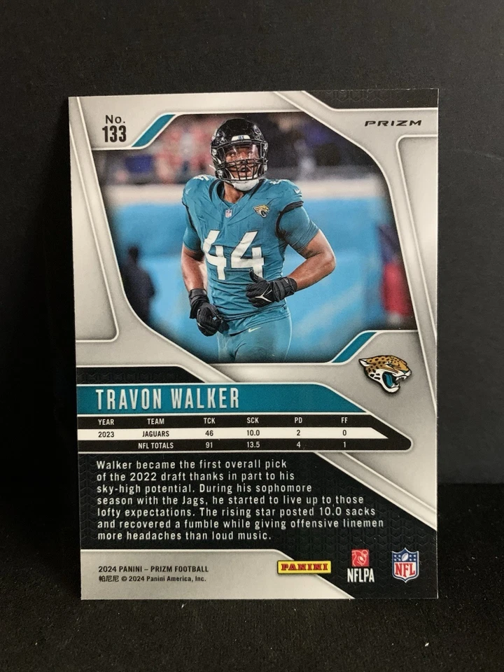 2024 PANINI PRIZM FOOTBALL TRAVON WALKER SILVER JAGUARS - Image 2 of 2