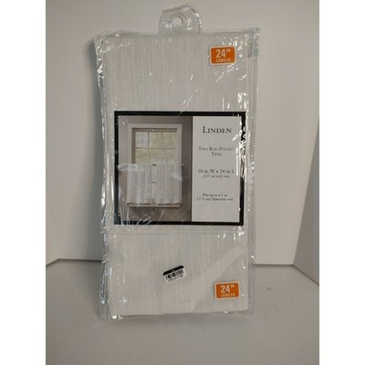 Kensington Home Fashions Linden 2 Rod Pocket Tiers 50''x24'' White