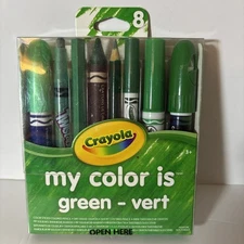 Crayola My Favorite Color Is Green 8pc Set 2015 Coloring Crayons Markers NEW