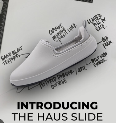 BYLT Haus Slide Men's sz 12 White Slip On Comfort Shoes Neoprene Padded Heel NEW