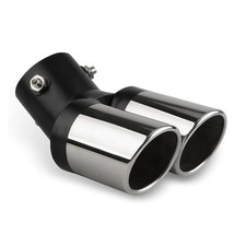 Car Dual Exhaust Tips, Stainless Steel Double Outlet Car Muffler Tail Tip, 2.5"