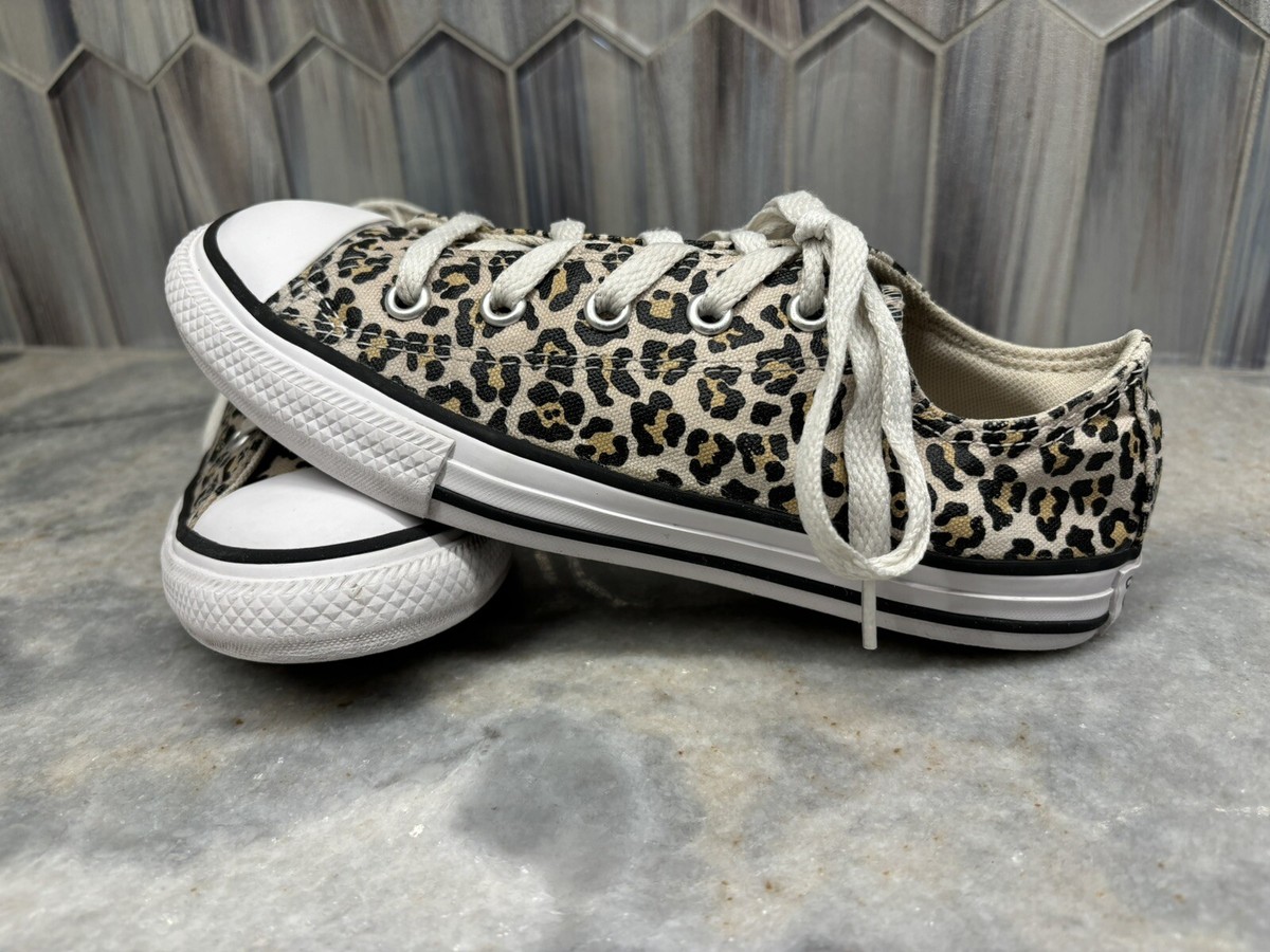 Converse All Star Chucks Kids Girls Youth Size 2 Cheetah Animal