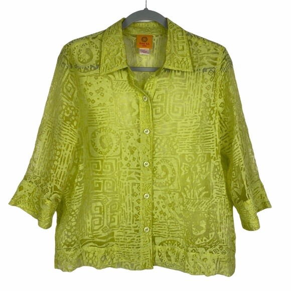 Ruby Rd. Semi-Sheer Button Down Blouse Women's 12… - image 6