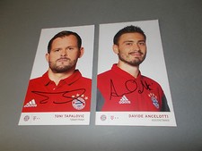 D. Ancelotti + Tapalovic  Bayern München 2016/17   Autogramm auf Autogrammkarte