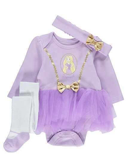 Bebé Niña Disney 3 Piezas Tutú Medias Diadema Conjunto Rapunzel Cenicienta Bella